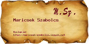 Maricsek Szabolcs névjegykártya